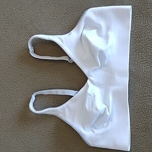 Hanes Sports Bra RN15763 Women's Size Medium Workout Yoga Gym Comfort White Gray